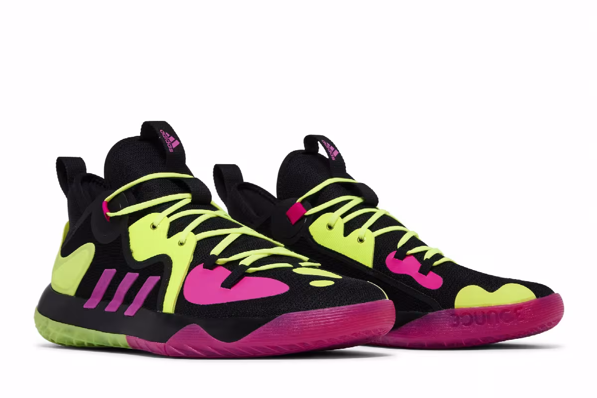 Adidas Harden Stepback 2 Black Shock Pink Yellow, view 9