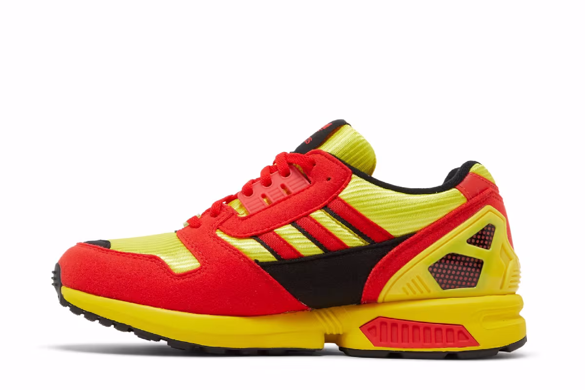 adidas ZX 8000 Bright Yellow Red, view 4