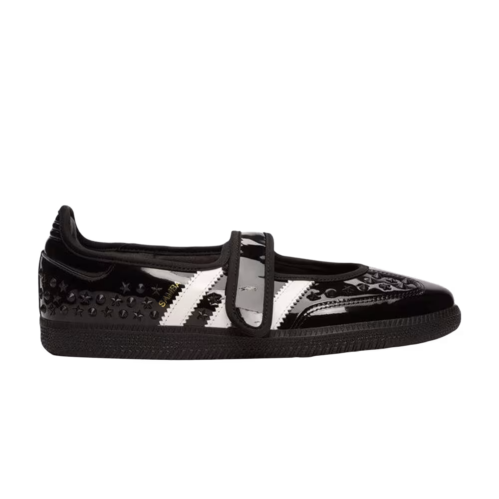 adidas Women's Samba Jane Studs Patent Studded Black White