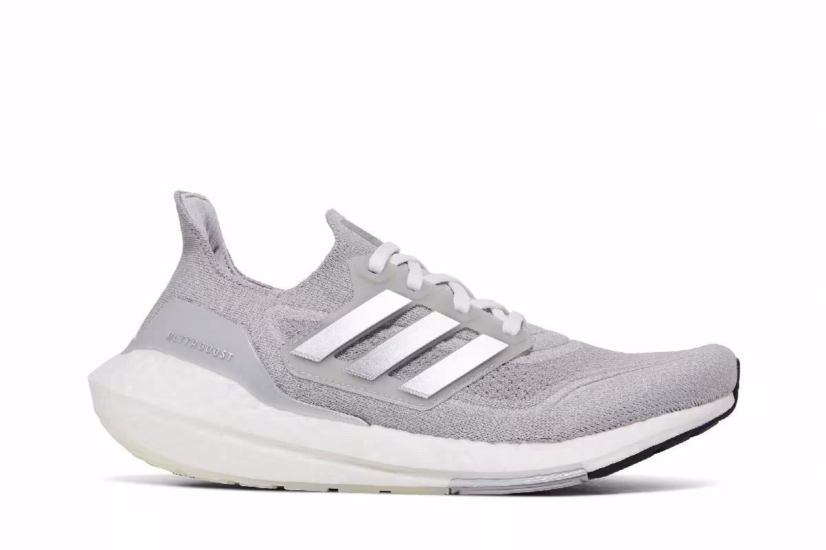 adidas Women's UltraBoost 21 Grey Silver Metallic, view 2