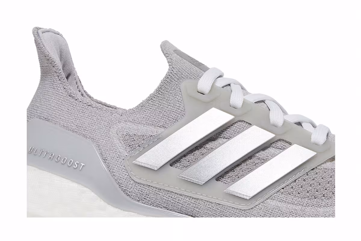 adidas Women's UltraBoost 21 Grey Silver Metallic, view 3