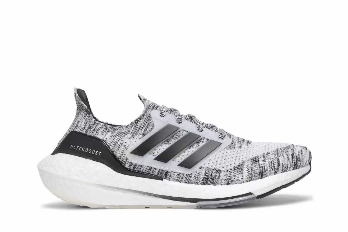 adidas UltraBoost 21 White Black, view 2