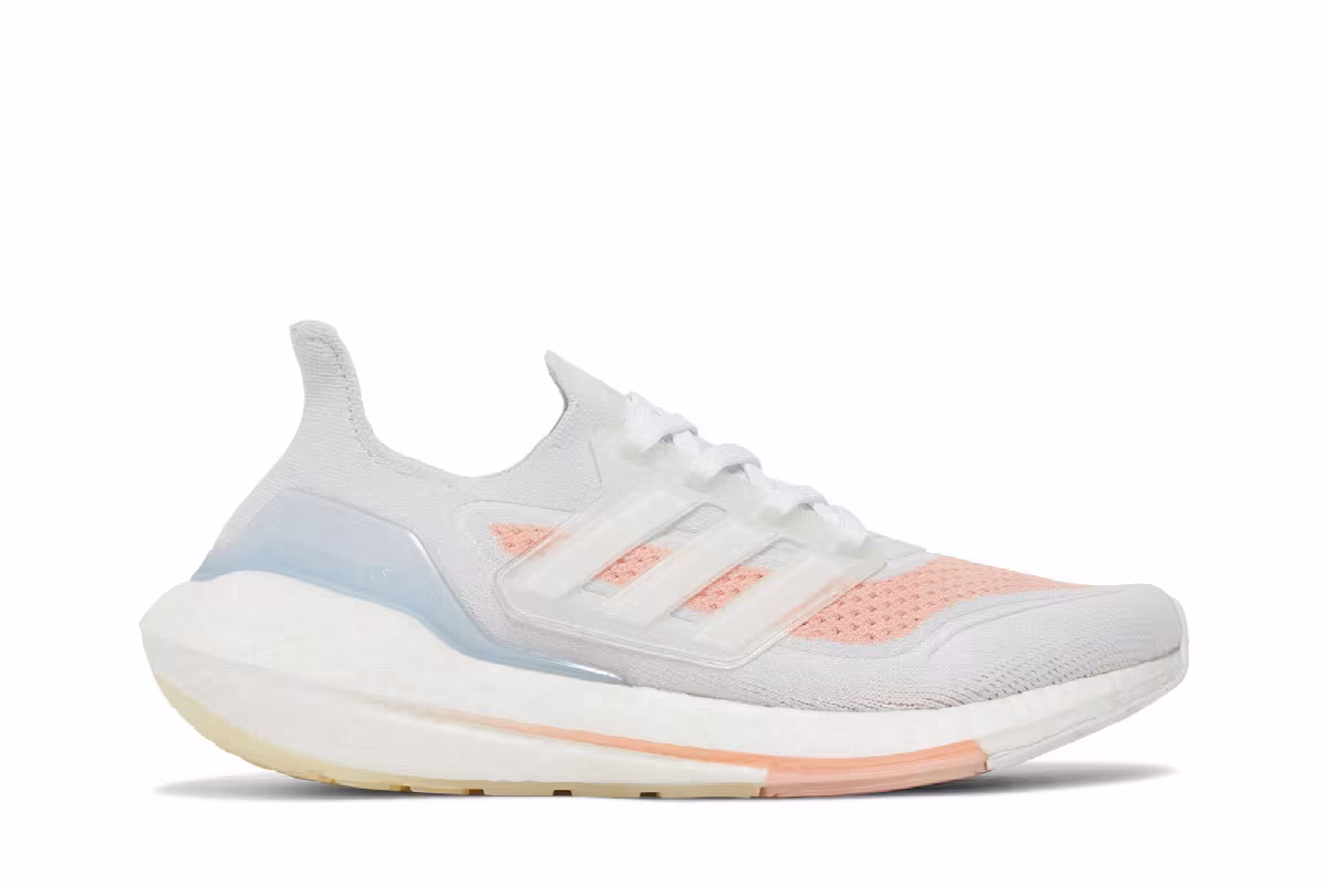 adidas Women's UltraBoost 21 White Glow Pink, view 2
