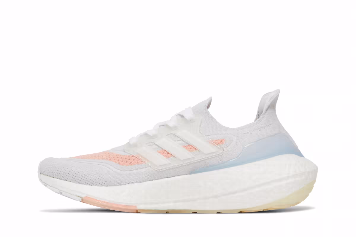 adidas Women's UltraBoost 21 White Glow Pink, view 4