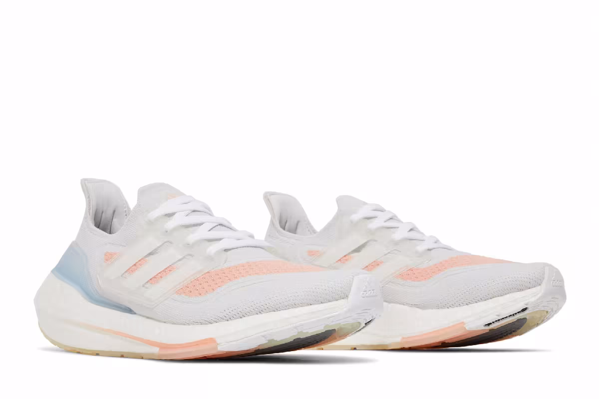 adidas Women's UltraBoost 21 White Glow Pink, view 9