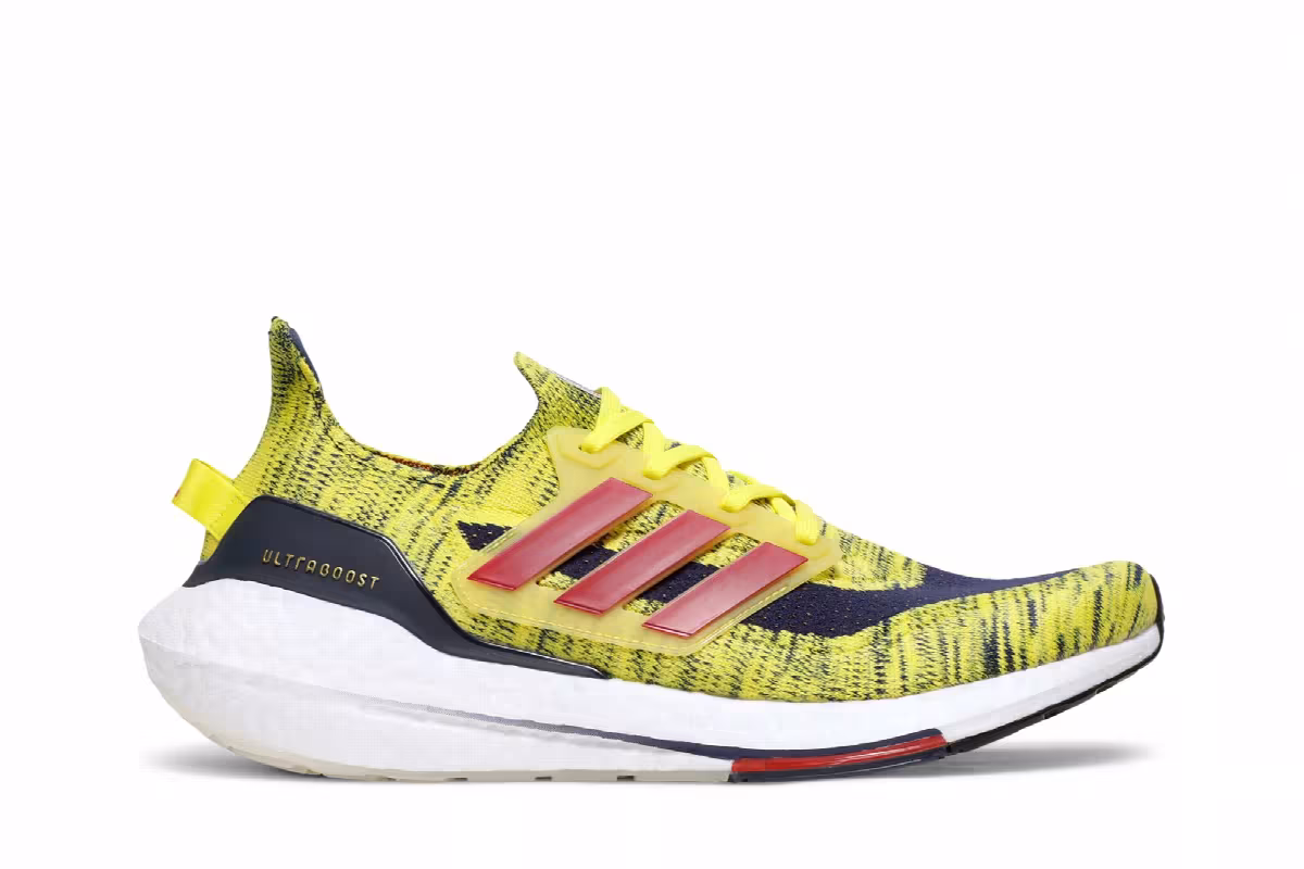 Adidas UltraBoost 21 Bright Yellow Navy, view 2