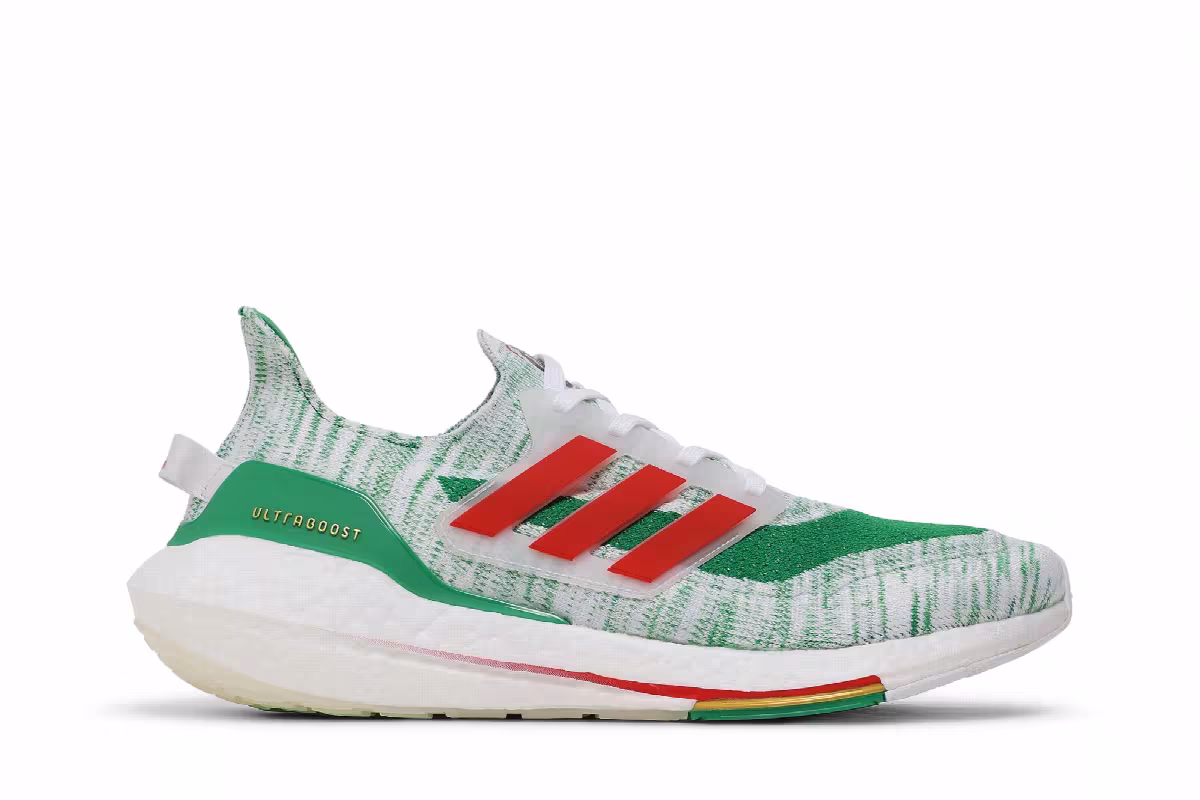 Adidas UltraBoost 21 White Green, view 2