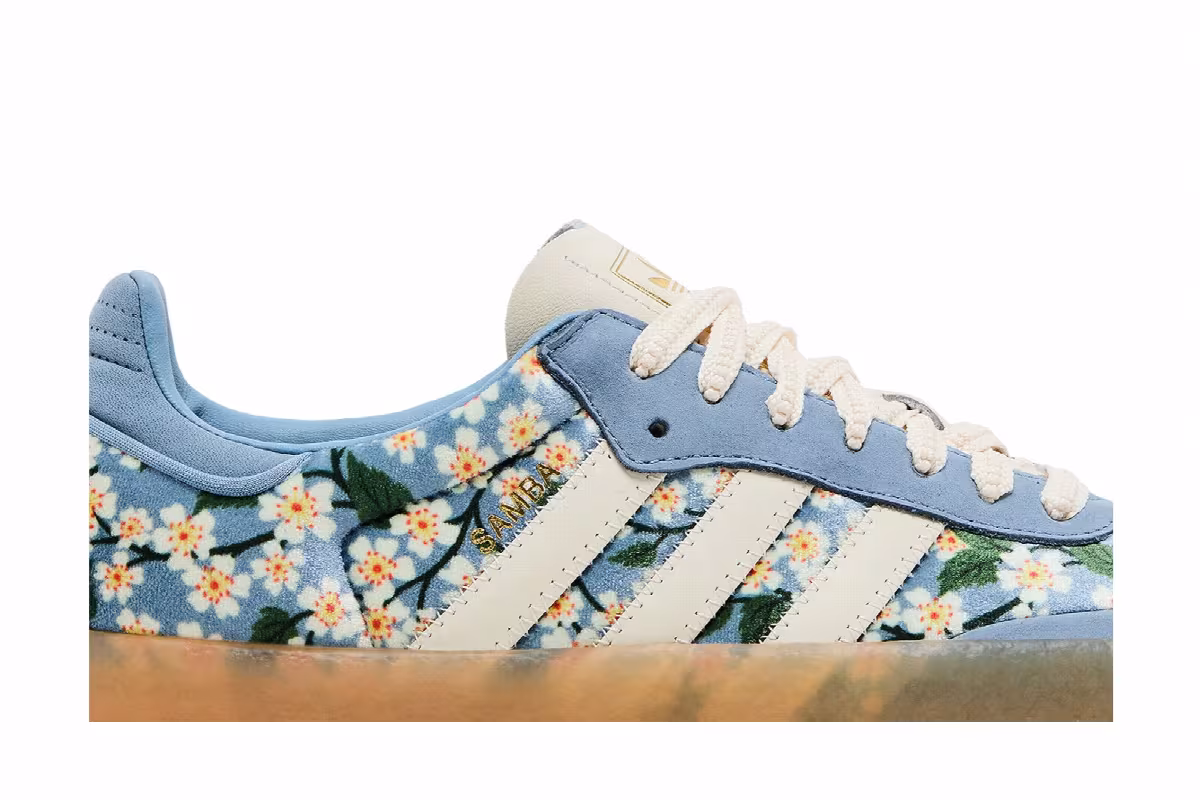 Liberty London x adidas Women's Sambae Blue Cream White, view 3