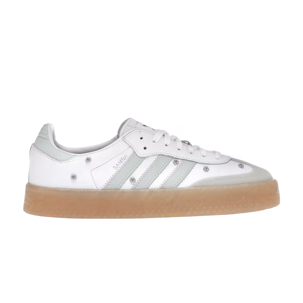 adidas Women's Sambae Cloud White Linen Green Gum