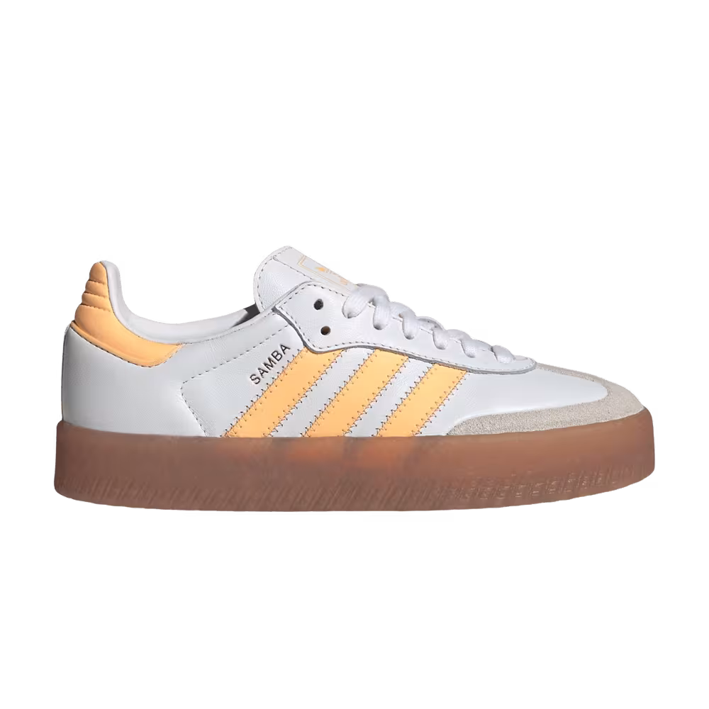 adidas Sambae J Cloud White Acid Orange Gold Metallic