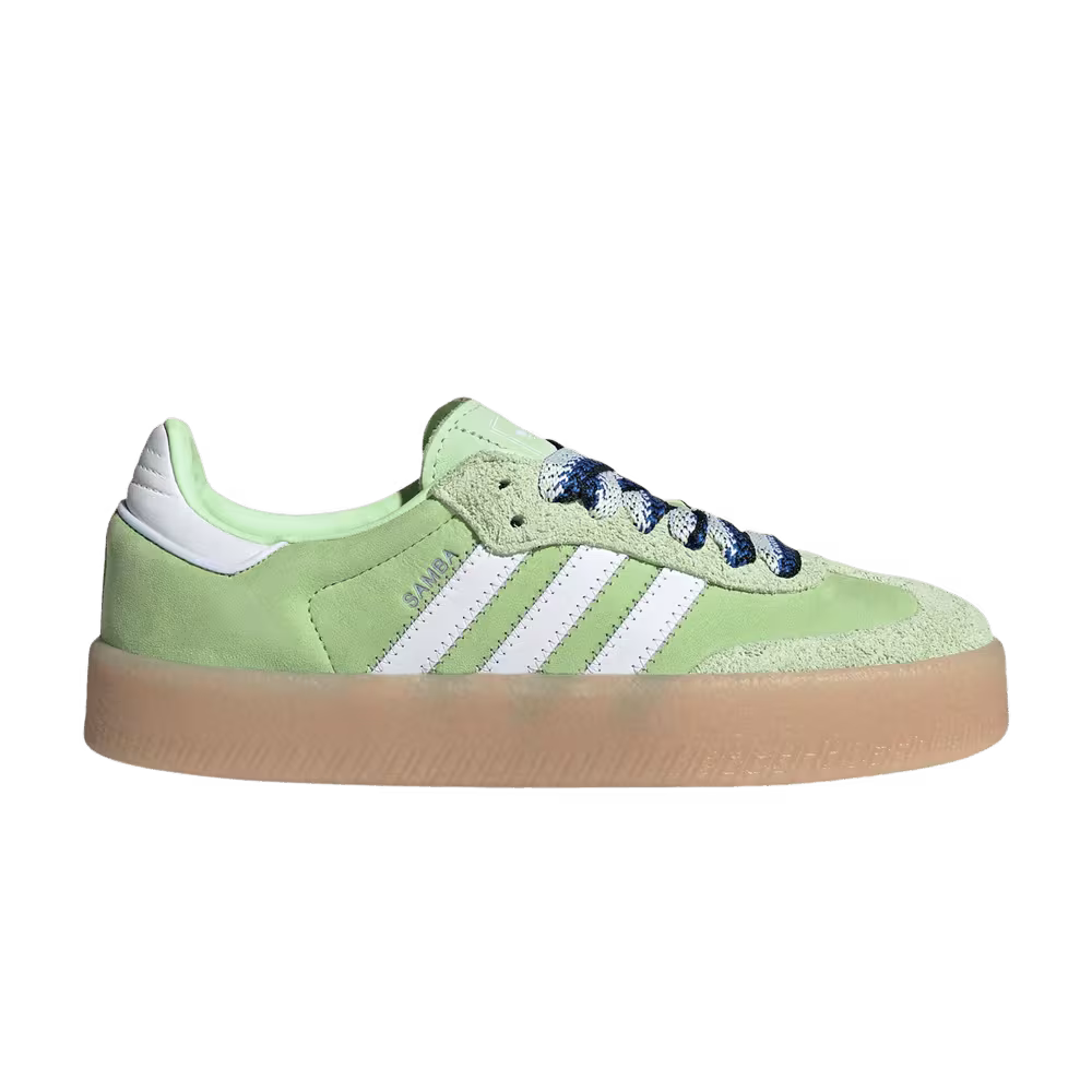 adidas Women's Sambae Semi Green Spark White Wonder Blue
