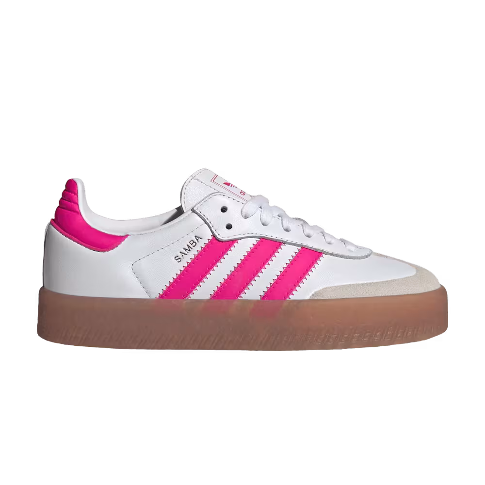 adidas Sambae J Cloud White Shock Pink Gold Metallic