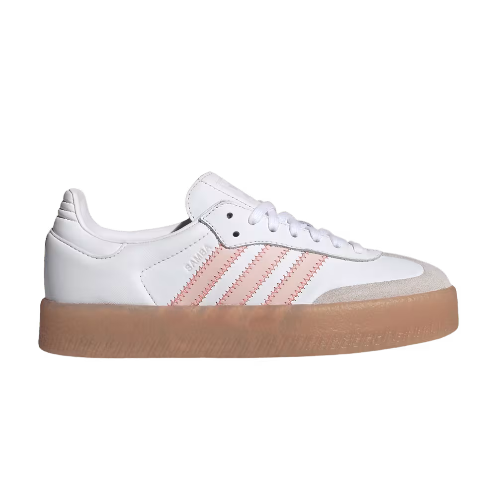 adidas Women's Sambae White Sandy Pink Semi Flash Red