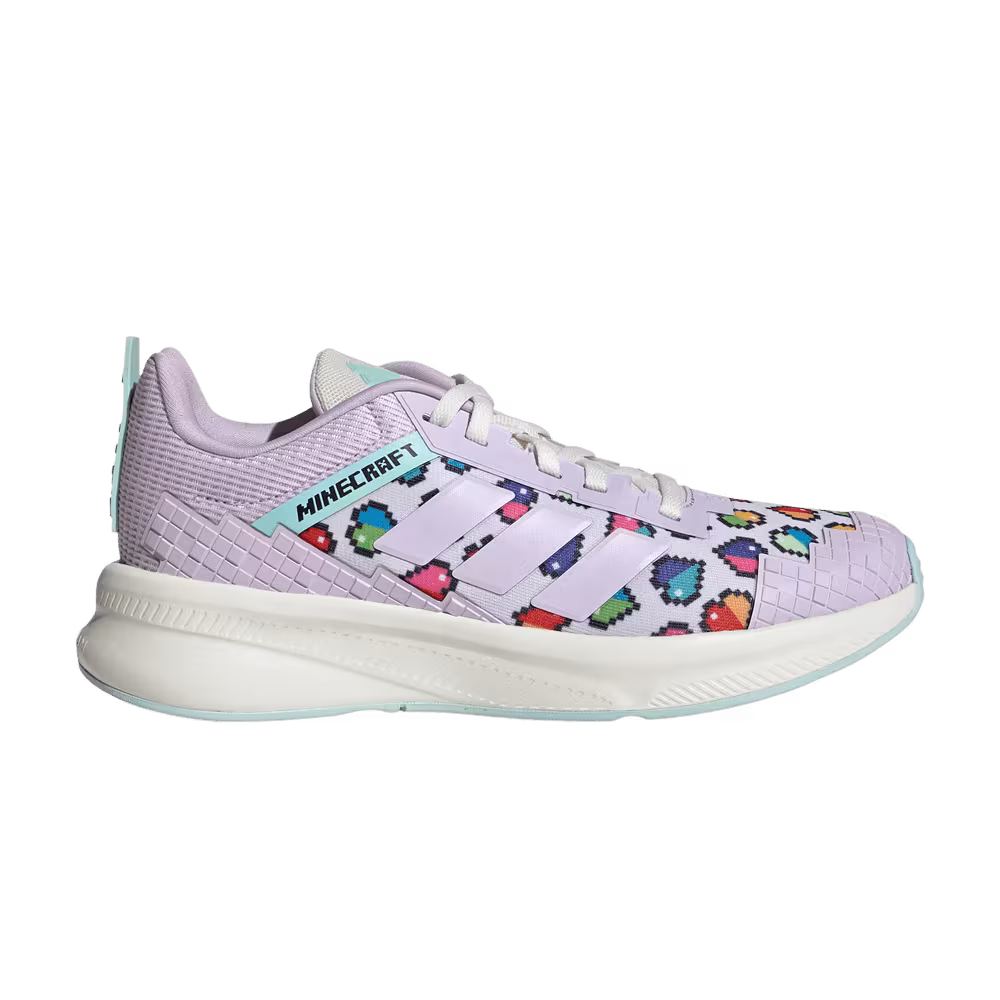 Minecraft x adidas FortaRun 4.0 J Ice Lavender Semi Flash Aqua