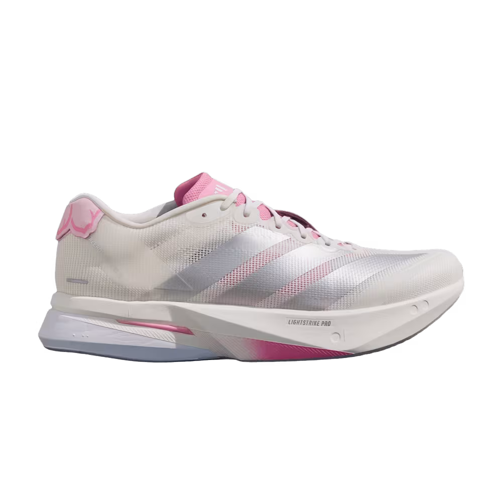 adidas Adizero Boston 13 M Core White Silver Metallic Bliss Pink