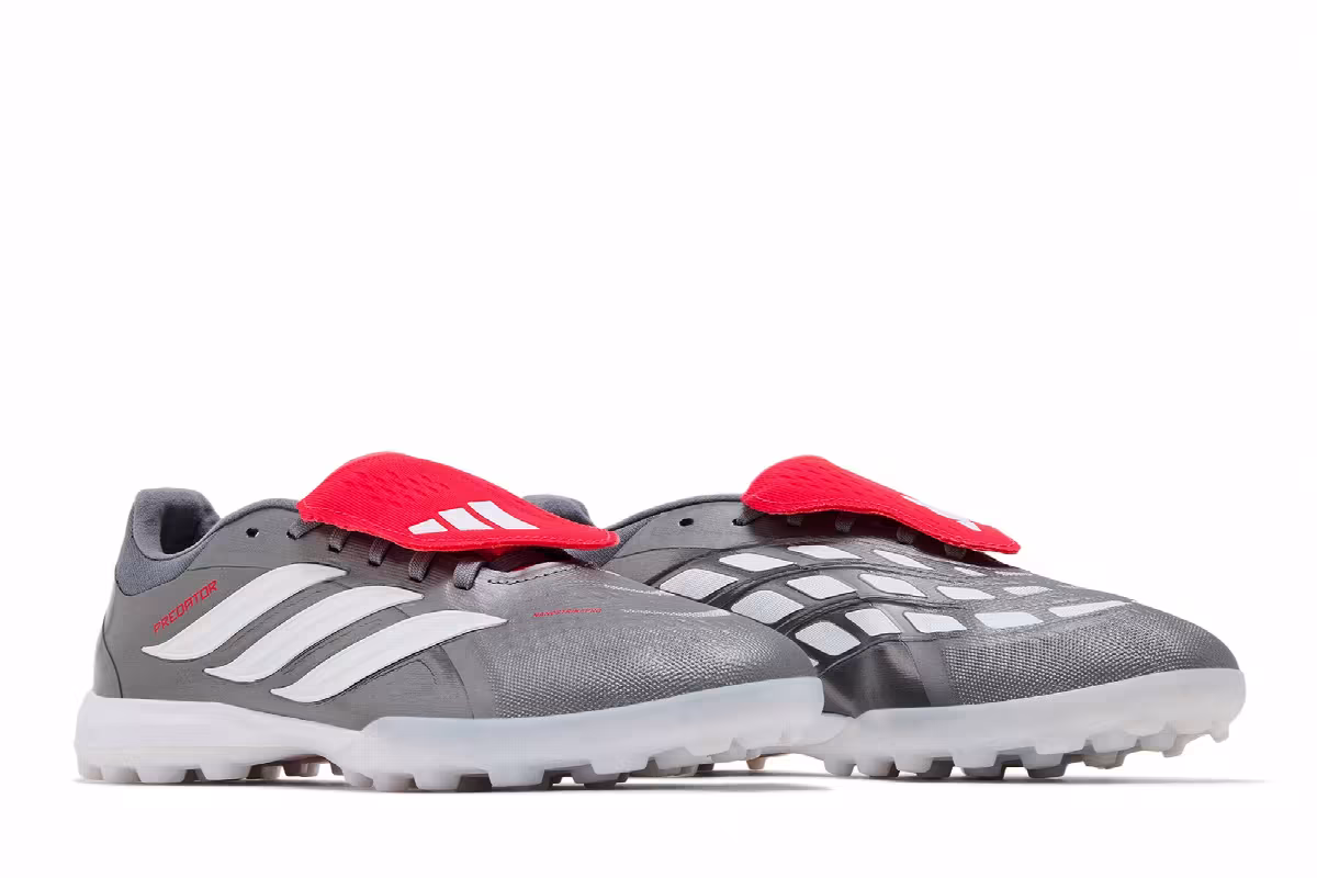 adidas Predator Pro Fold Over Tongue Turf Iron Metallic Zero Metalic Lucid Red, view 9