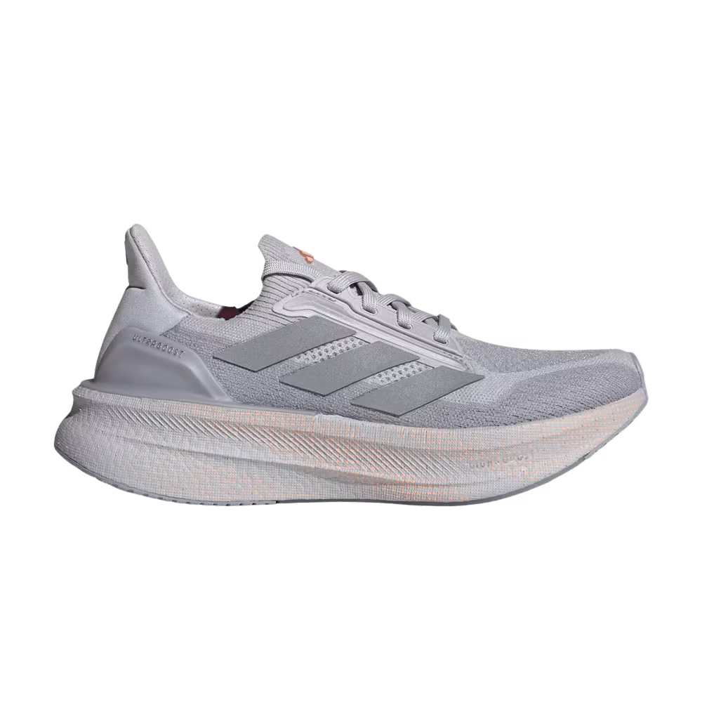 adidas Women's Ultraboost 5X Light Solid Grey Silver Metallic Beam Orange