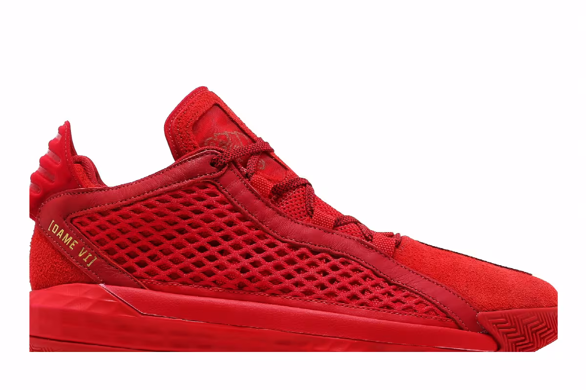 adidas Dame 6 Leather Scarlet, view 3