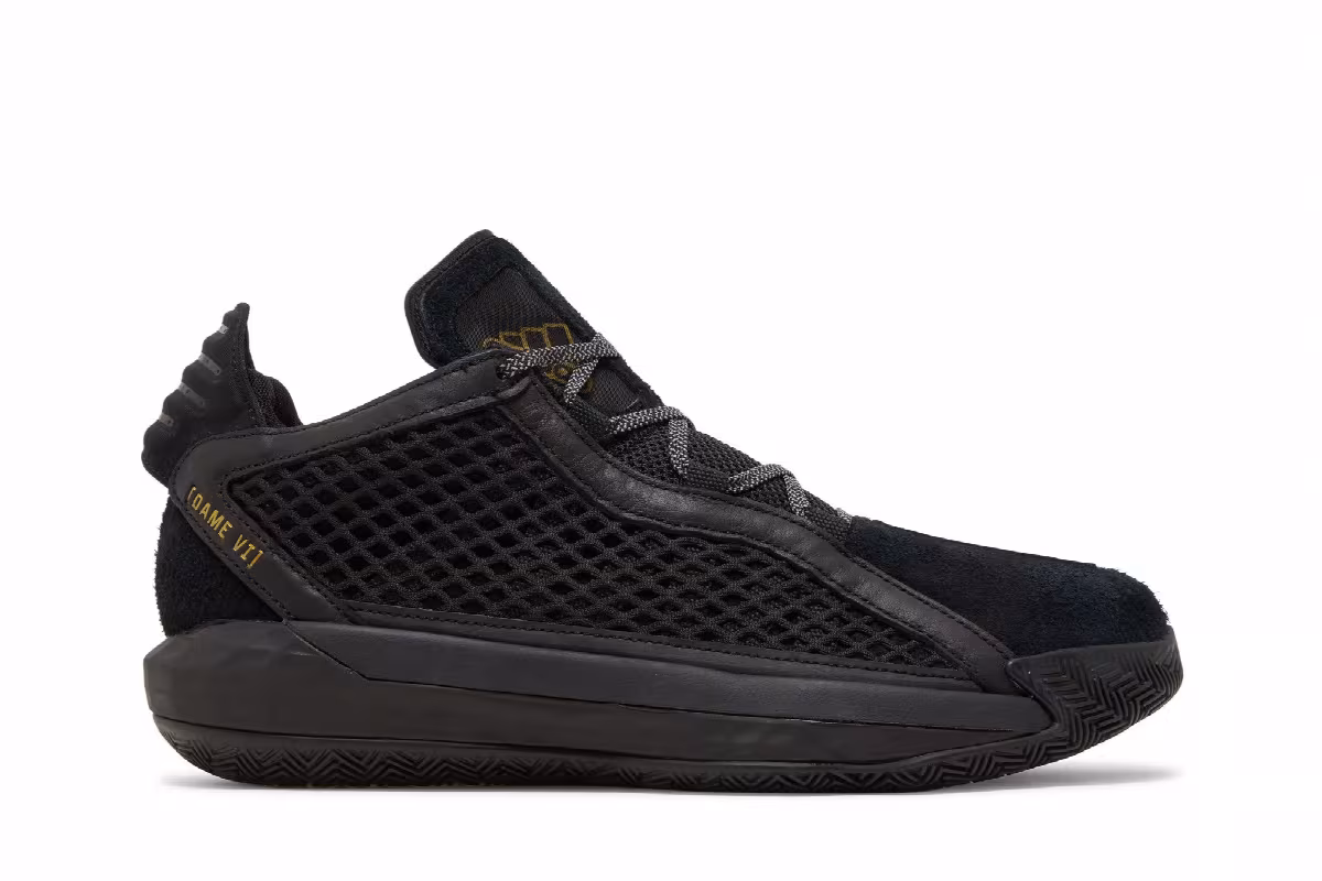 Adidas Dame 6 Leather GCA Black Gold, view 2
