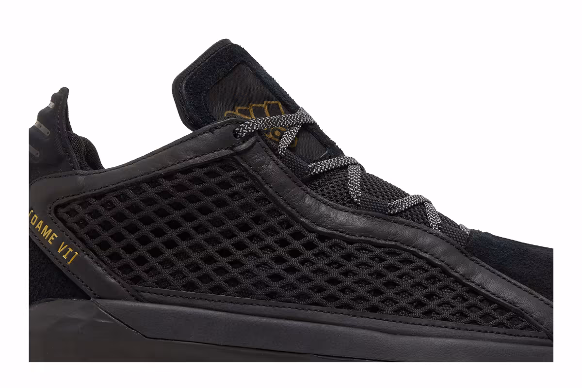 Adidas Dame 6 Leather GCA Black Gold, view 3