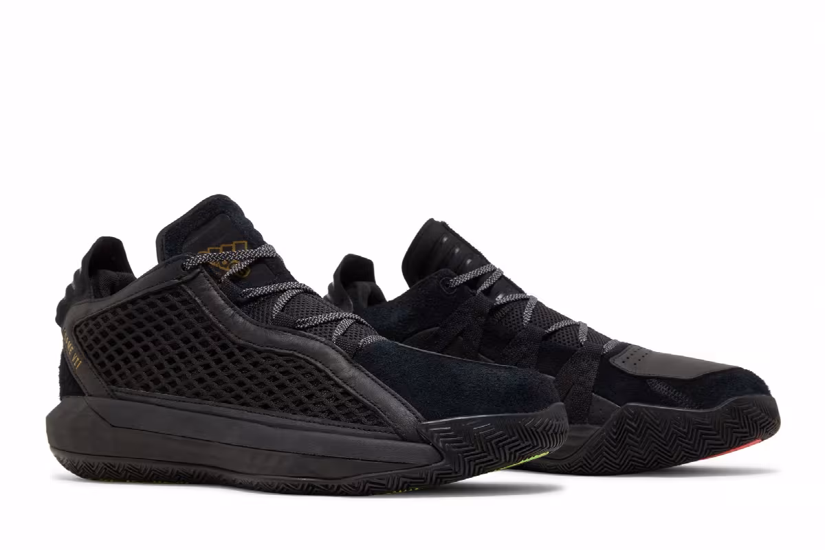 Adidas Dame 6 Leather GCA Black Gold, view 9