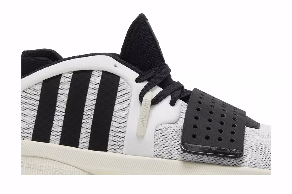 adidas Dame 8 EXTPLY White Black, view 3