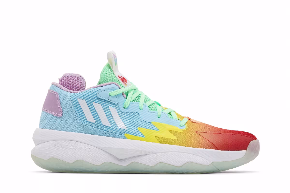 adidas Dame 8 Rainbow, view 2