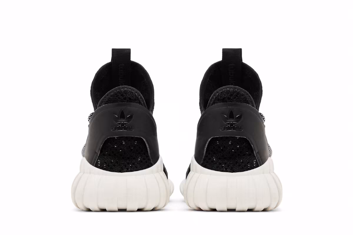 Adidas Tubular Doom Primeknit J Black White, view 7