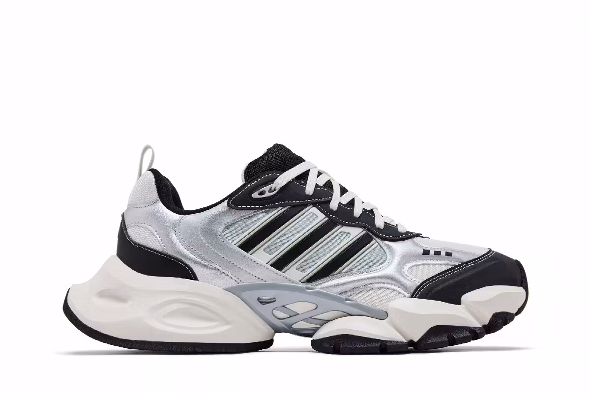 adidas XLG Runner Core White Core Black Silver Metallic, view 2