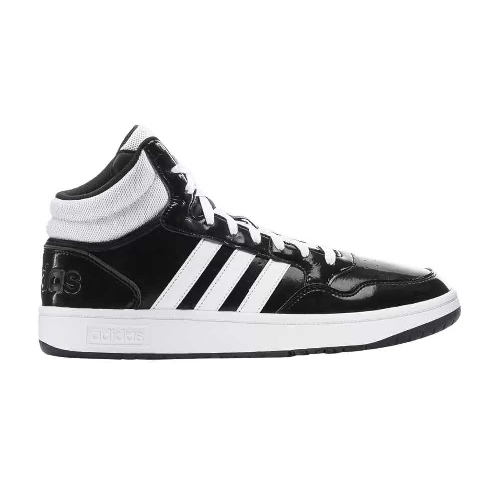 Adidas Hoops 3.0 Mid Black White Patent
