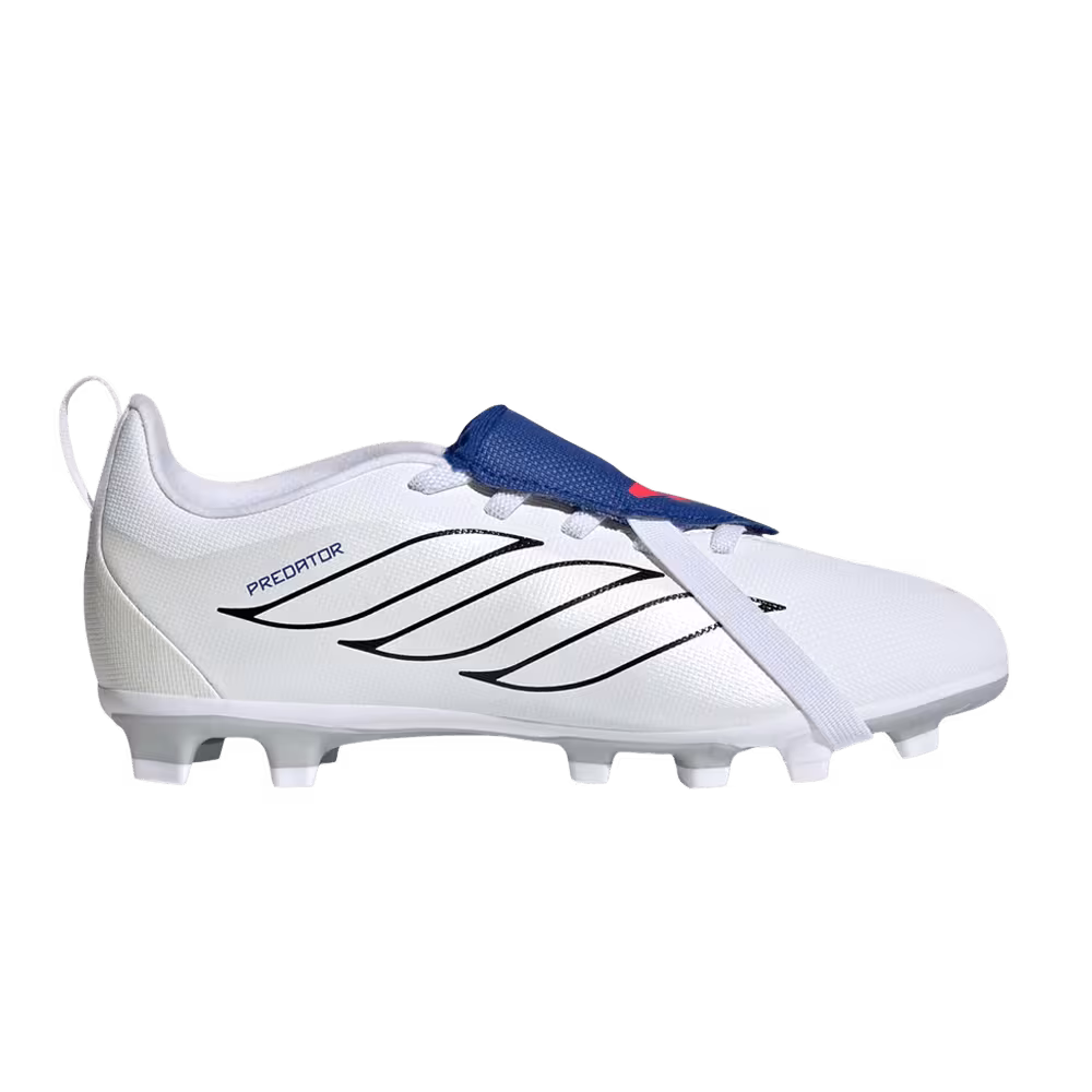 adidas Predator Club Fold Over Tongue FG AG Little Kid Cloud White Zero Metallic Royal Blue