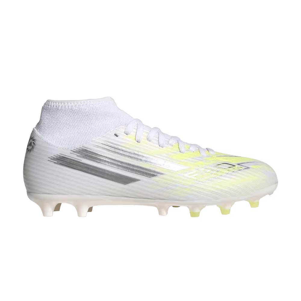 adidas Women's F50 Sparkfusion Club Mid FG AG Cloud White Iron Metallic