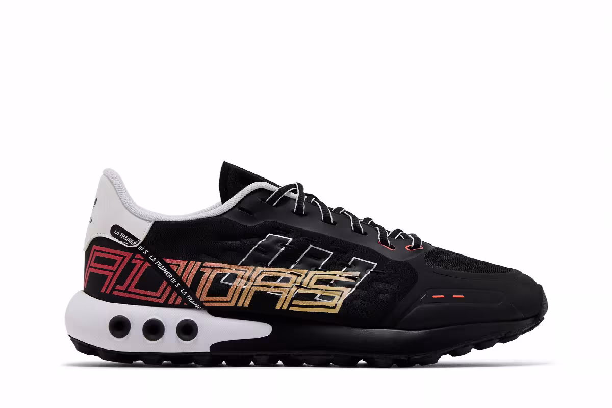 adidas LA Trainer 3 Black Solar Red, view 2