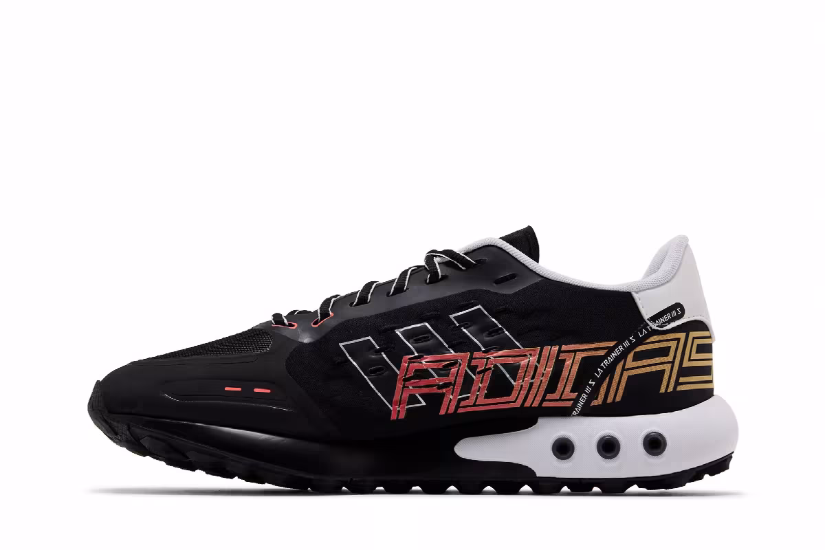 adidas LA Trainer 3 Black Solar Red, view 4