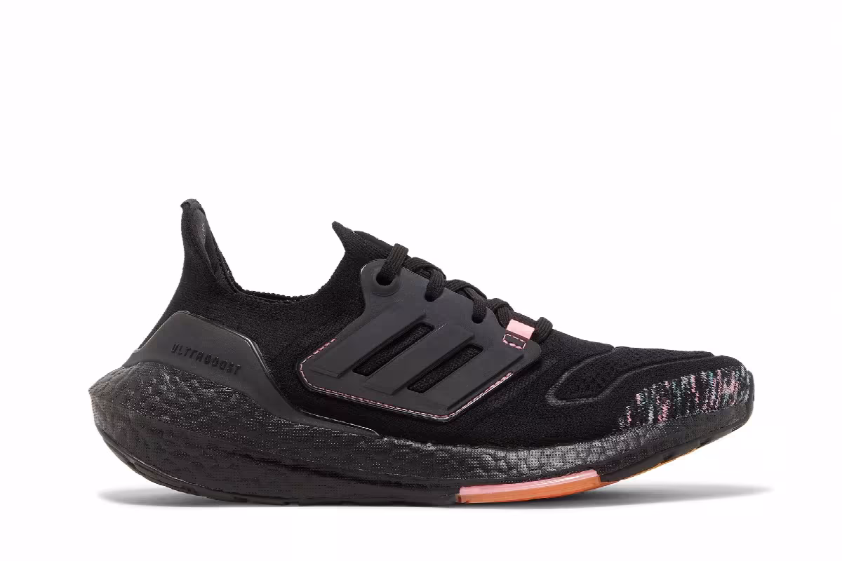 adidas Women's UltraBoost 22 Black Beam Pink, view 2