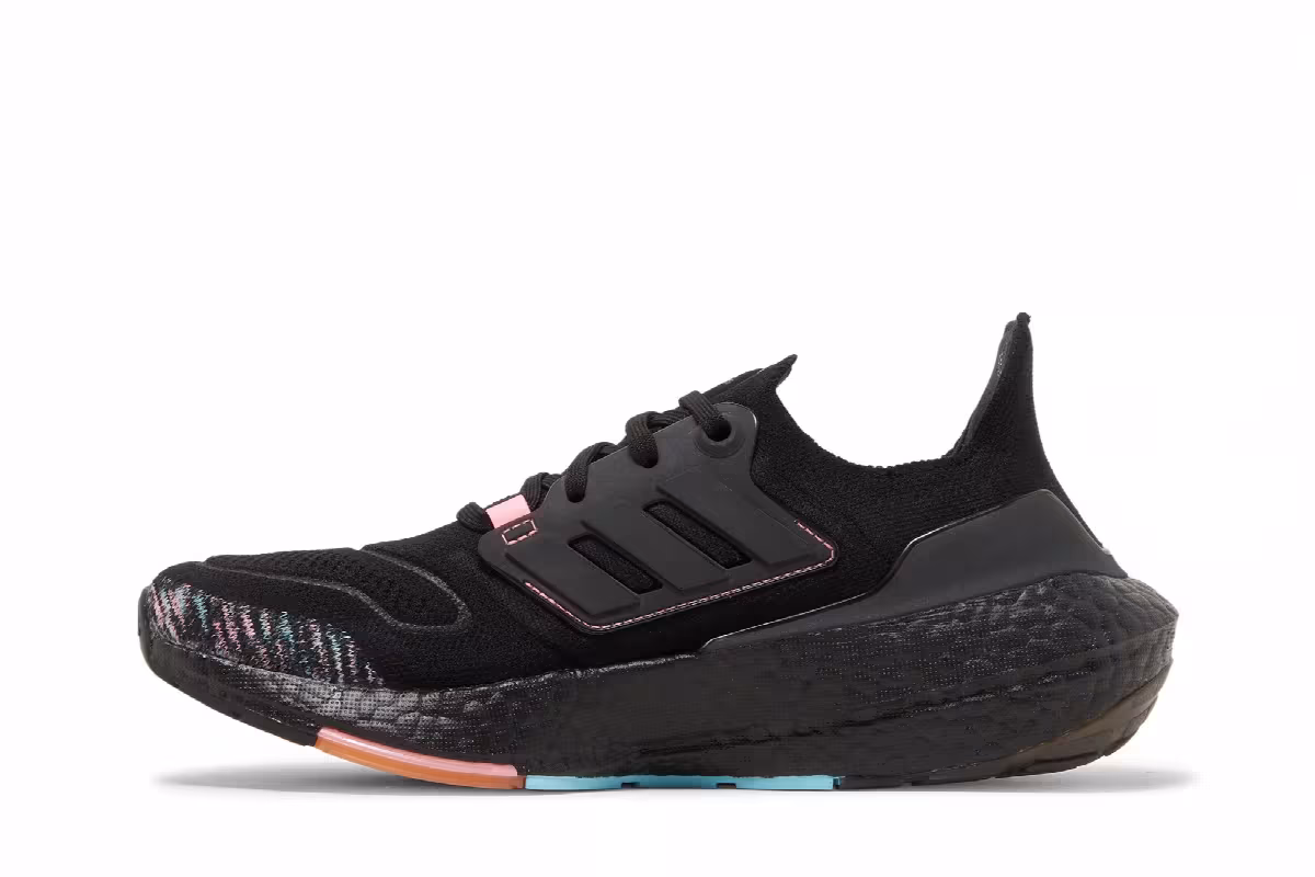 adidas Women's UltraBoost 22 Black Beam Pink, view 4