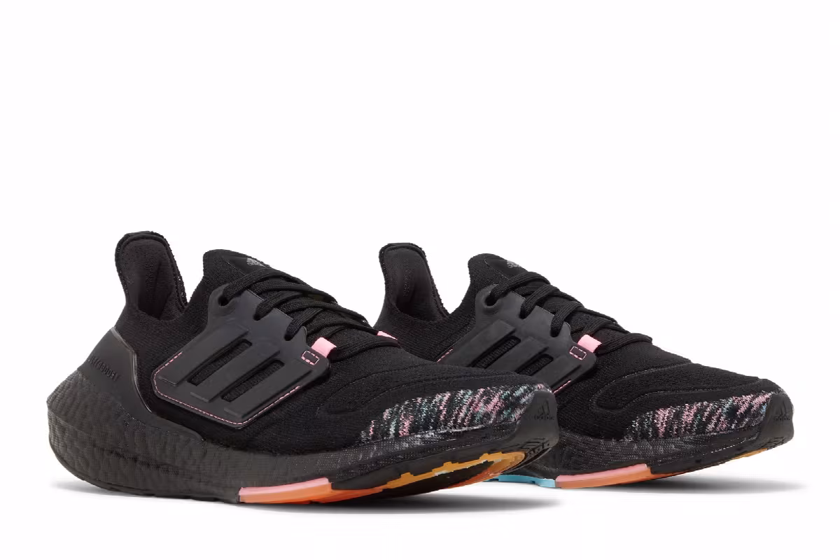 adidas Women's UltraBoost 22 Black Beam Pink, view 9