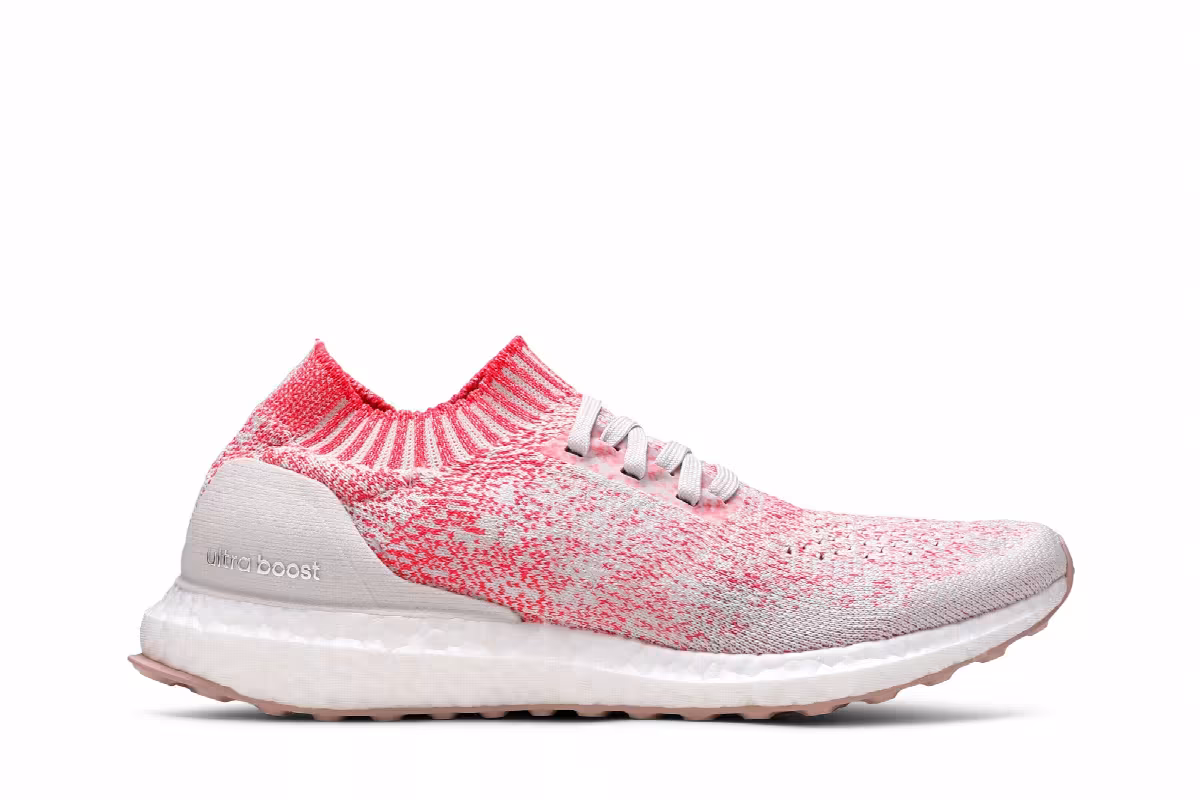 Adidas Women's UltraBoost Uncaged Raw White Shock Red, view 2
