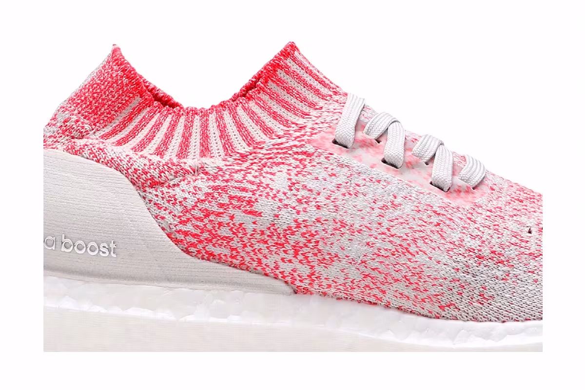 Adidas Women's UltraBoost Uncaged Raw White Shock Red, view 3