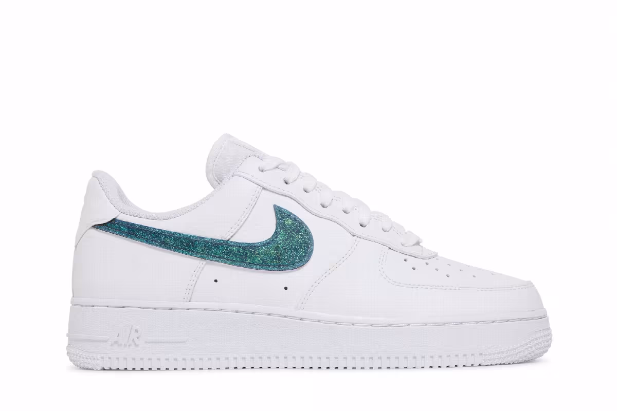 Nike Women's Air Force 1 Low Glitter Swoosh - Celery, view 2
