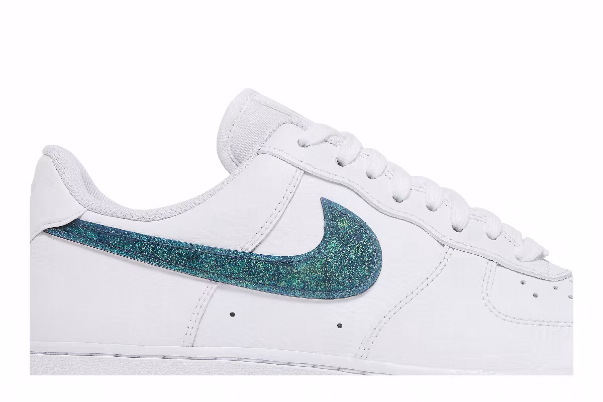 Nike Women's Air Force 1 Low Glitter Swoosh - Celery, view 3
