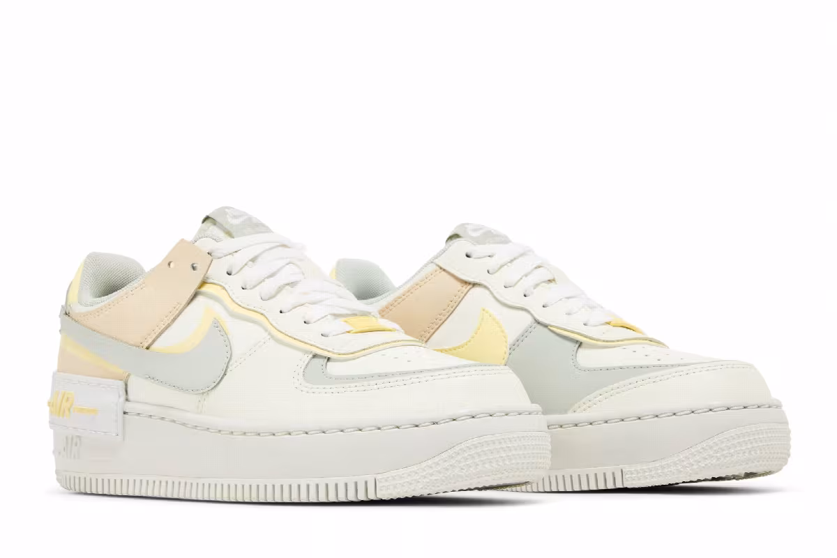 Nike Women's Air Force 1 Shadow Pearl White Citron Tint, view 9