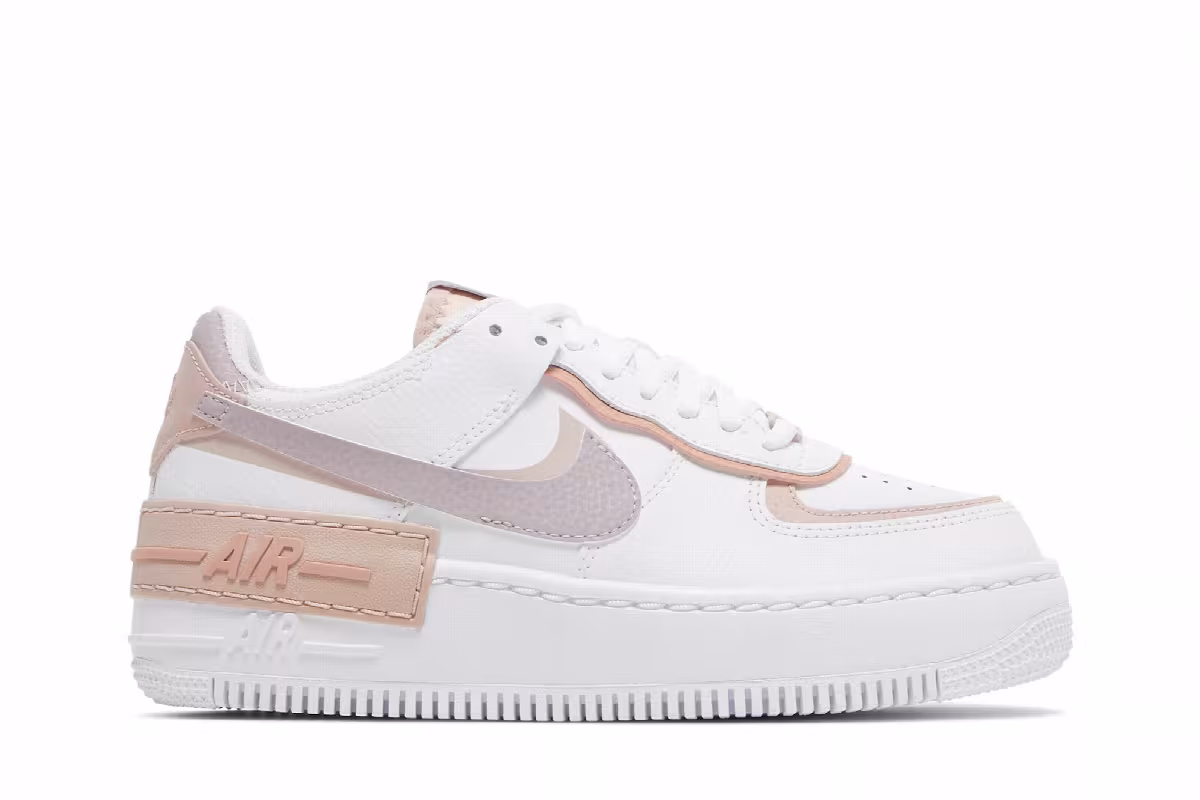 Nike Women's Air Force 1 Shadow White Pink Oxford, view 2