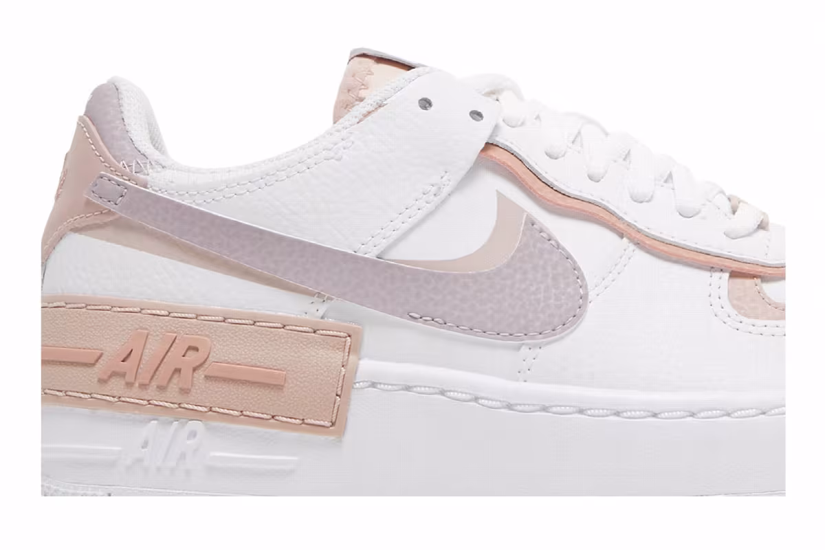Nike Women's Air Force 1 Shadow White Pink Oxford, view 3