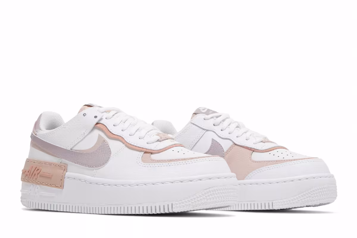 Nike Women's Air Force 1 Shadow White Pink Oxford, view 9