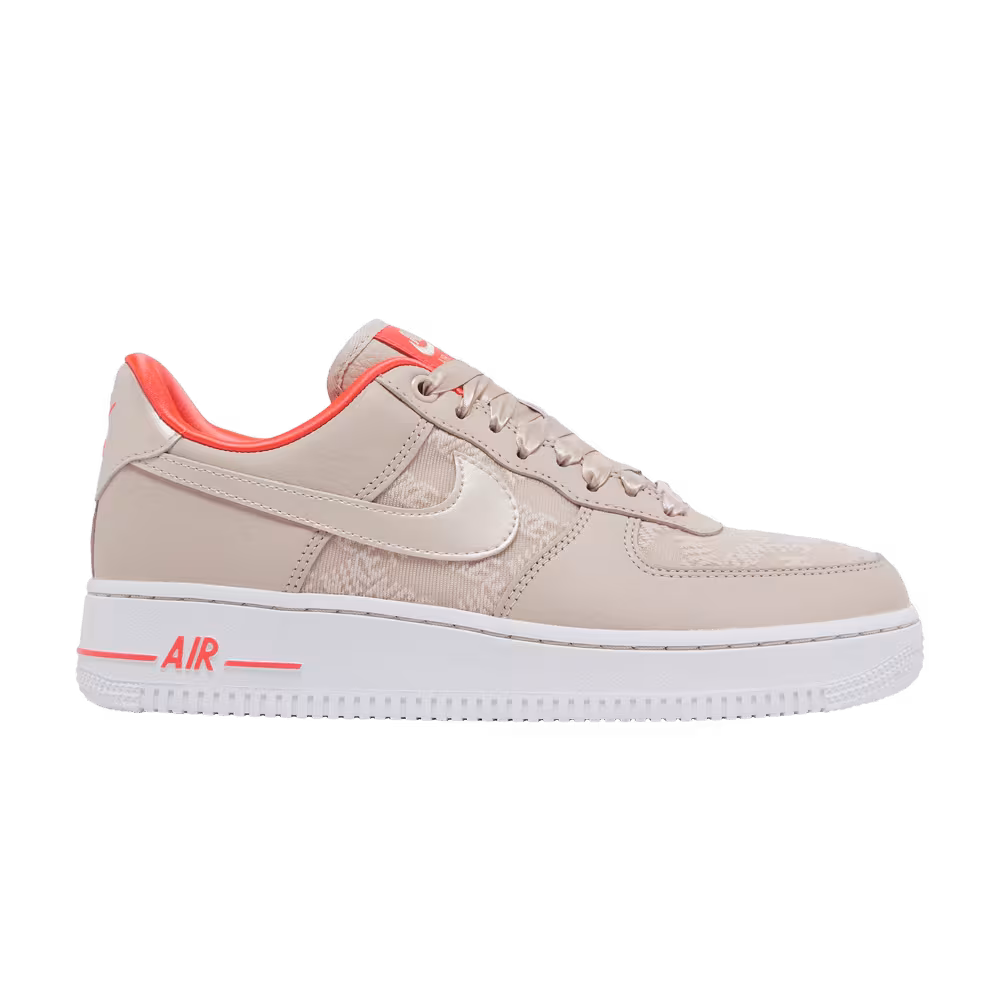 Nike Women's Air Force 1 Fossil Stone Laser Crimson