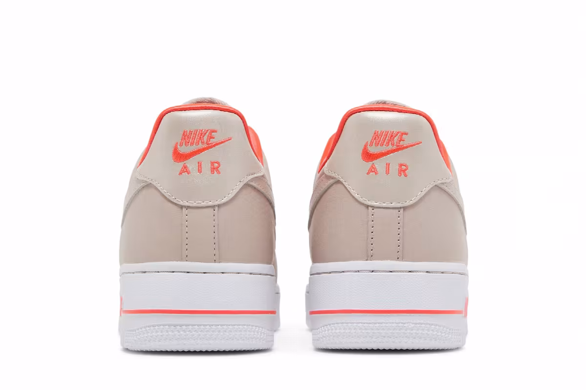 Nike Women's Air Force 1 Fossil Stone Laser Crimson, view 7