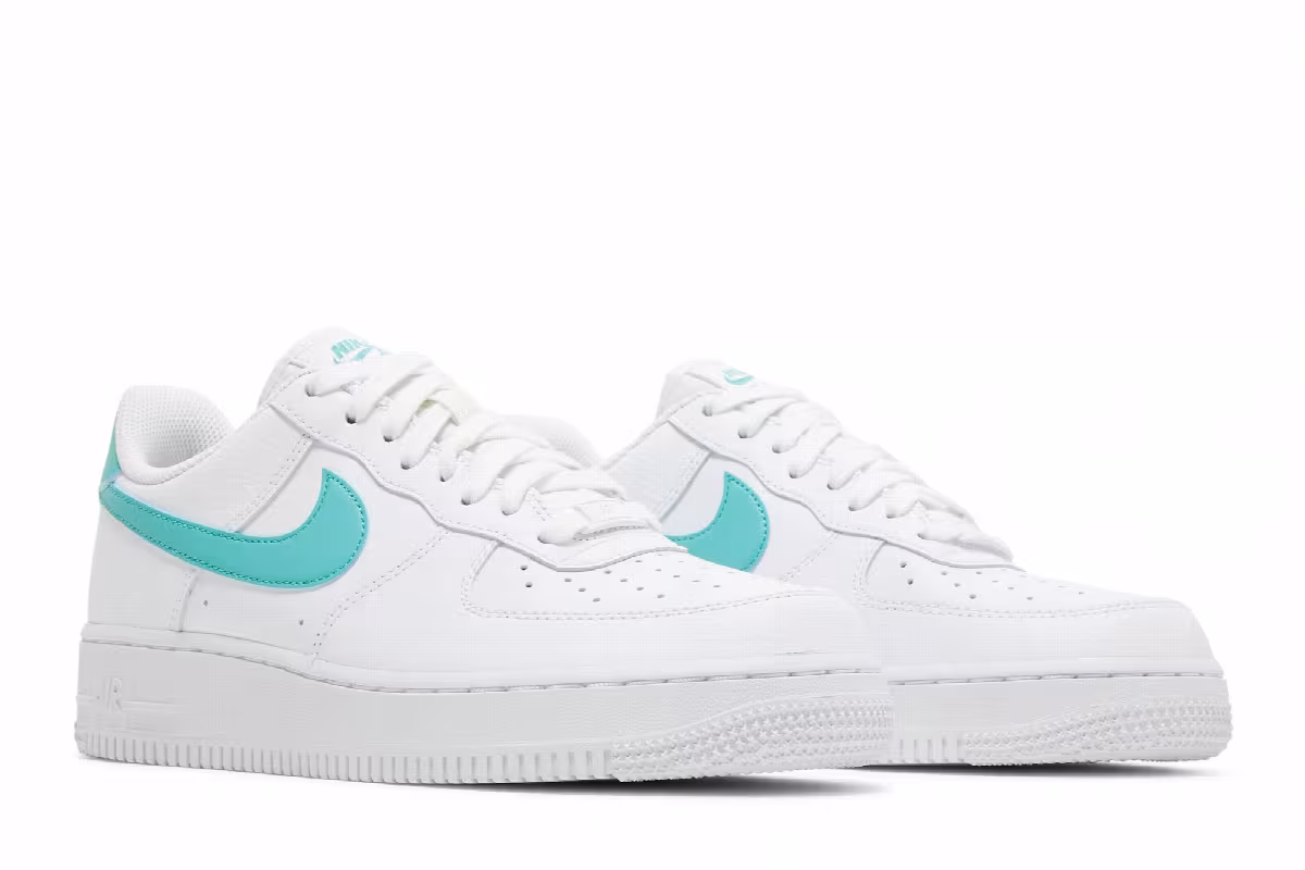 Nike Women's Air Force 1 White Washed Teal, view 9