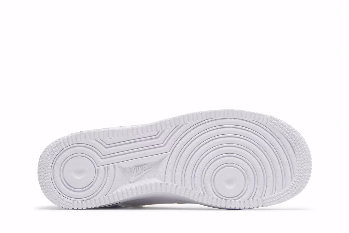 Nike Air Force 1 GS Cut-Out Swoosh - White University Red, view 5