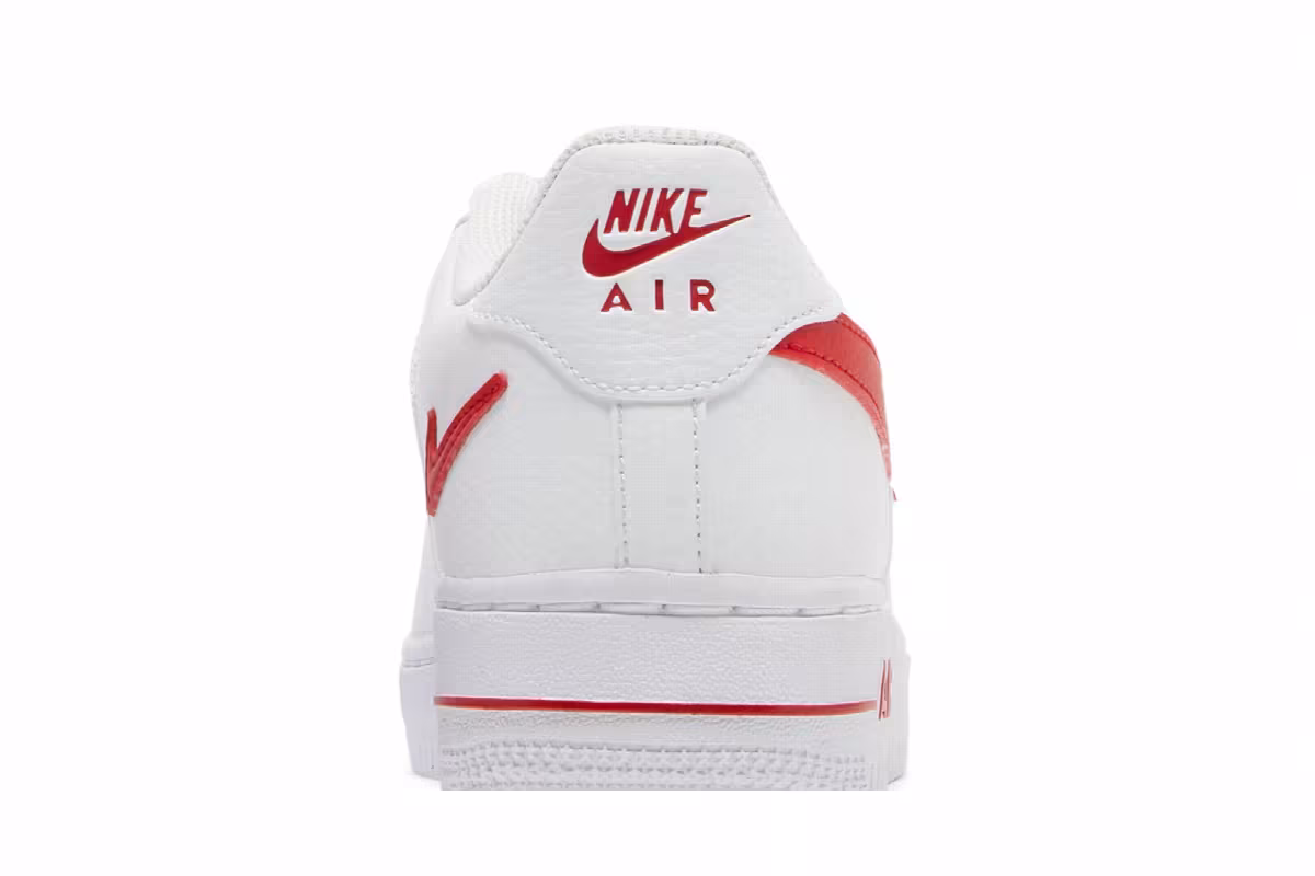 Nike Air Force 1 GS Cut-Out Swoosh - White University Red, view 8